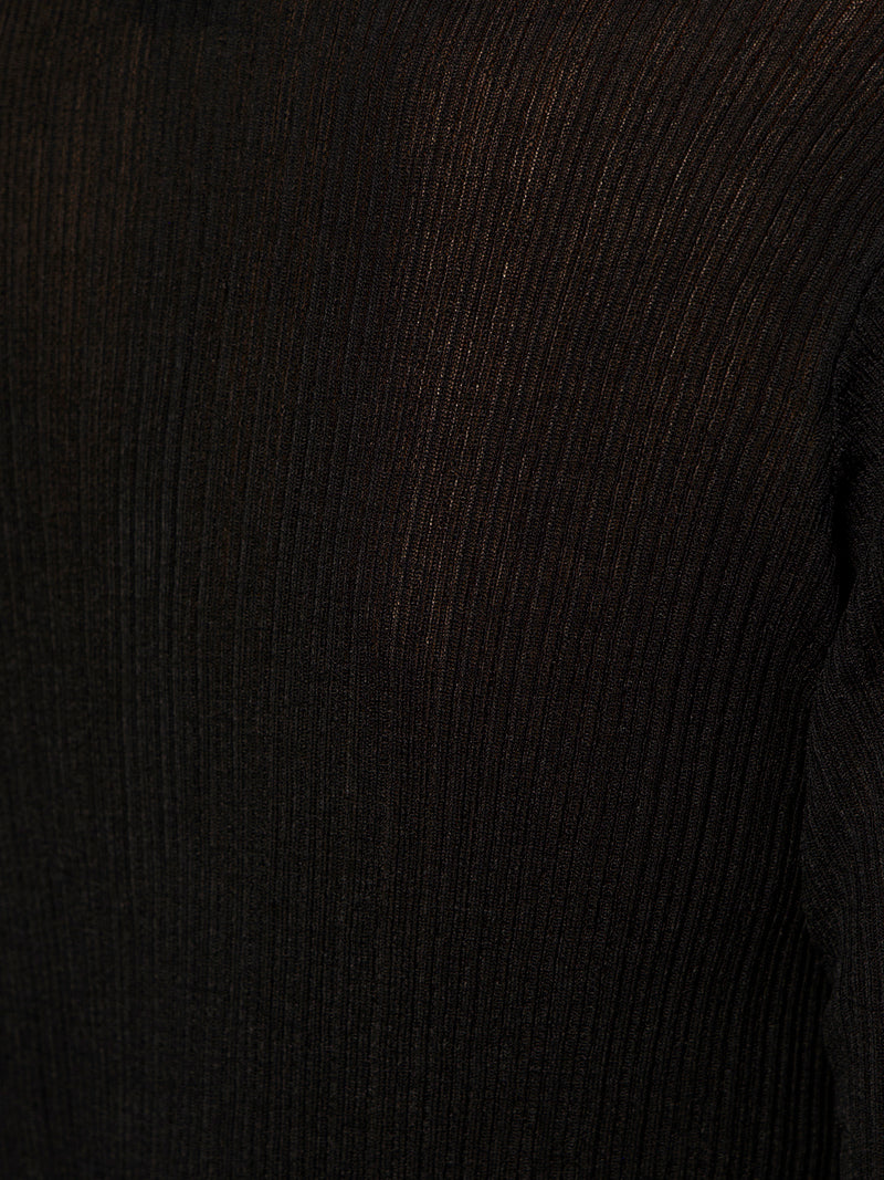 Lightweight Ribbed Cardi Black alt 5