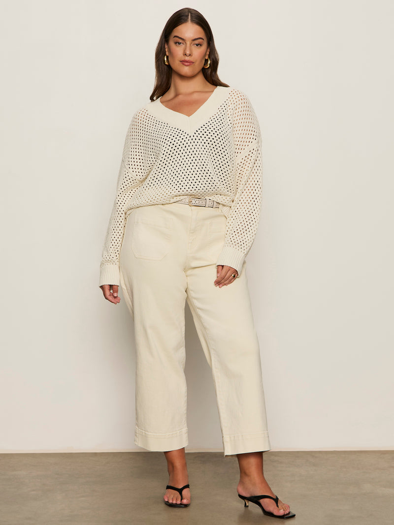 Airy Openwork Sweater Macrame Extended Sizing alt 4