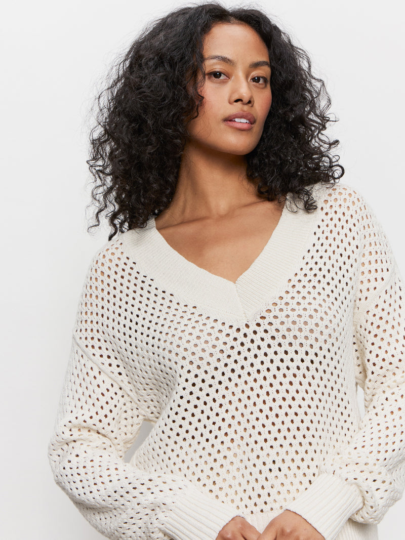 Airy Openwork Sweater Macrame alt 1