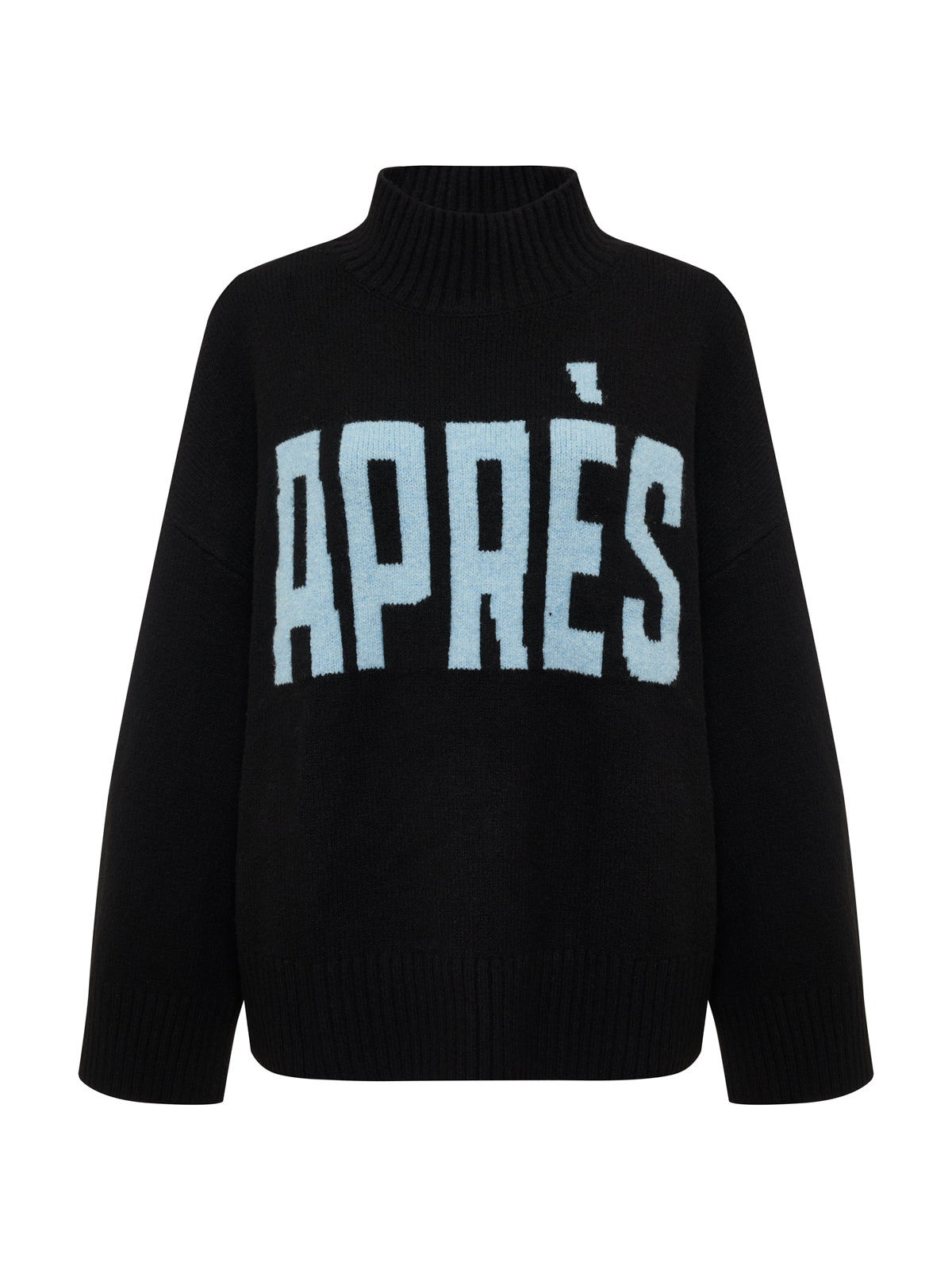 Apres Ski Sweater Black/Aquamarine Petite Sizing