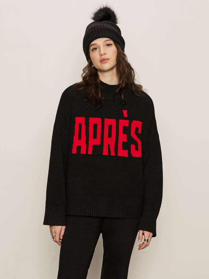 Apres Ski Sweater Black/Mars Red Petite Sizing alt 1