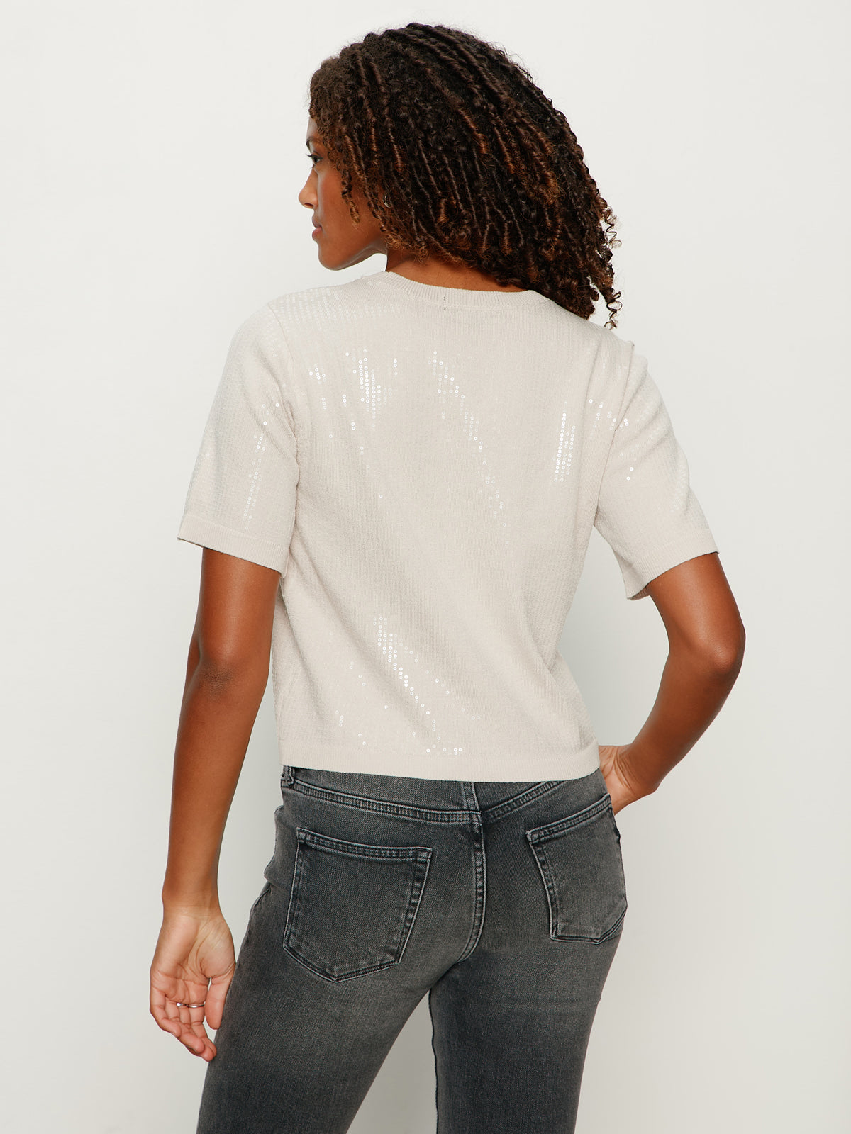 Sparkle Sequin Sweater Mother Of Pearl