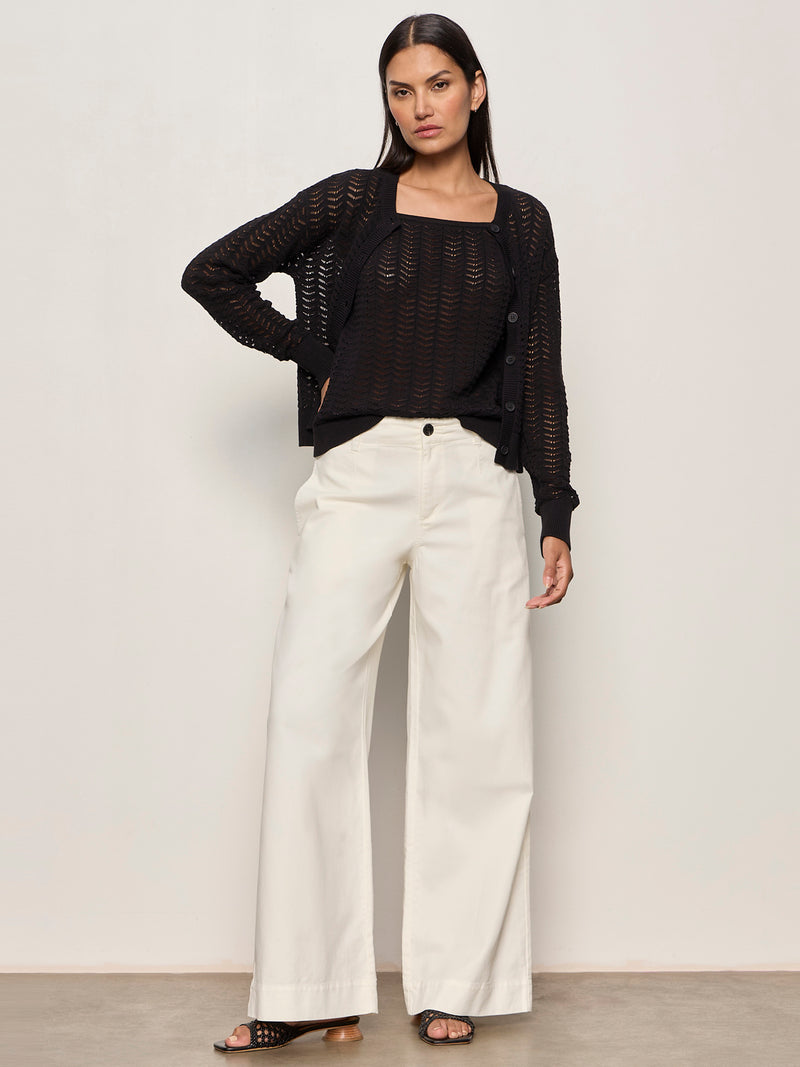 For Keeps Pointelle Cardigan Black alt 5