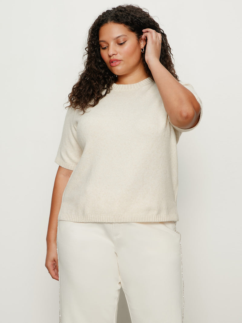 Perfect Sweater Tee Vanilla Creme Extended Sizing alt 3