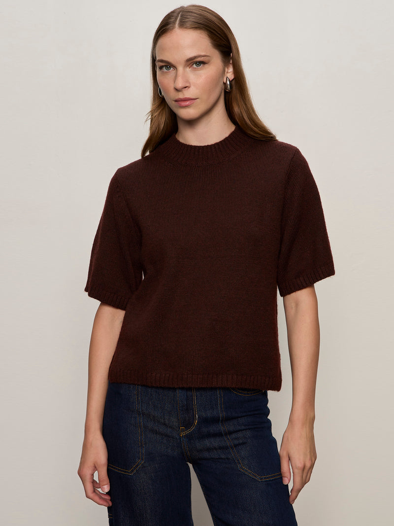 Perfect Sweater Tee Dark Crimson alt 2