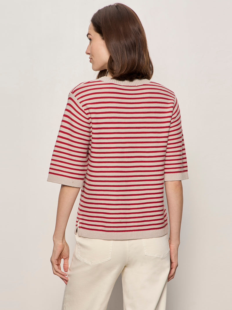Sweater Tee Opal/Raspberry Stripe alt 1