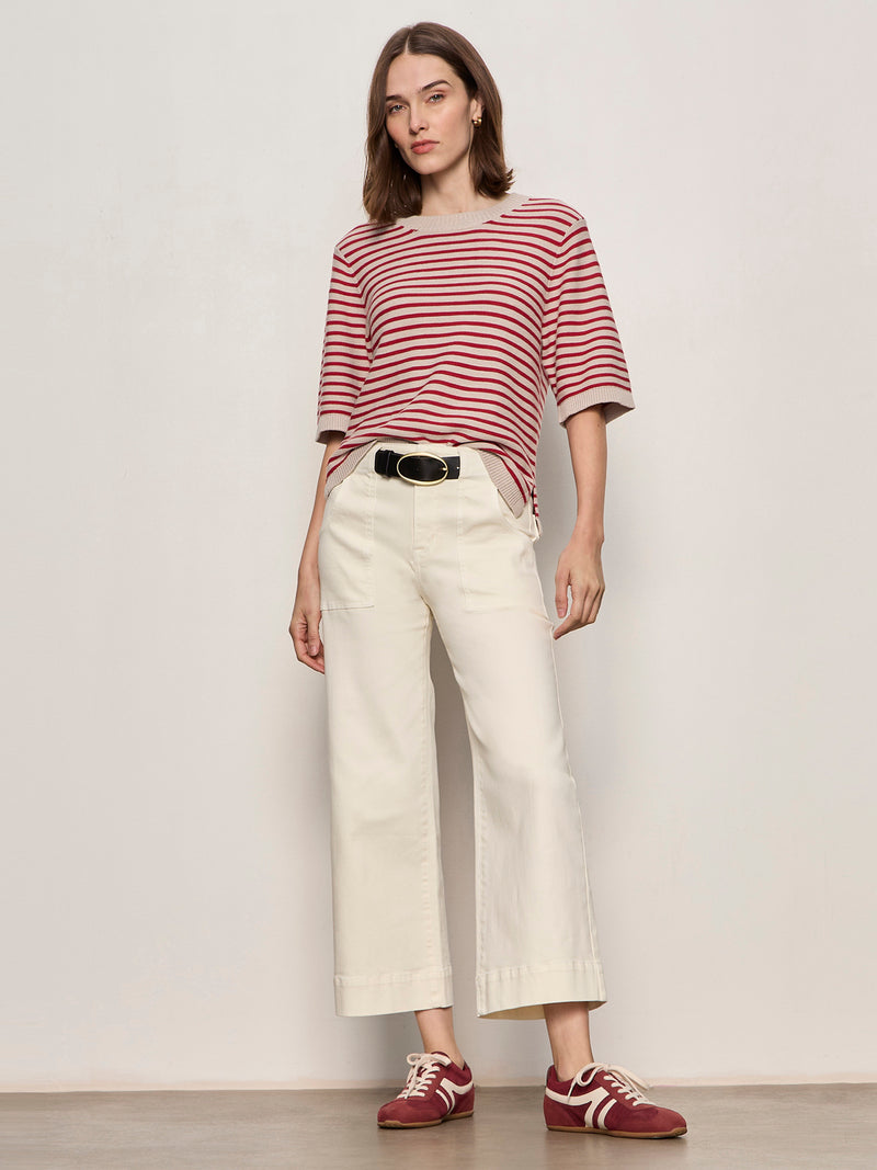 Sweater Tee Opal/Raspberry Stripe alt 5