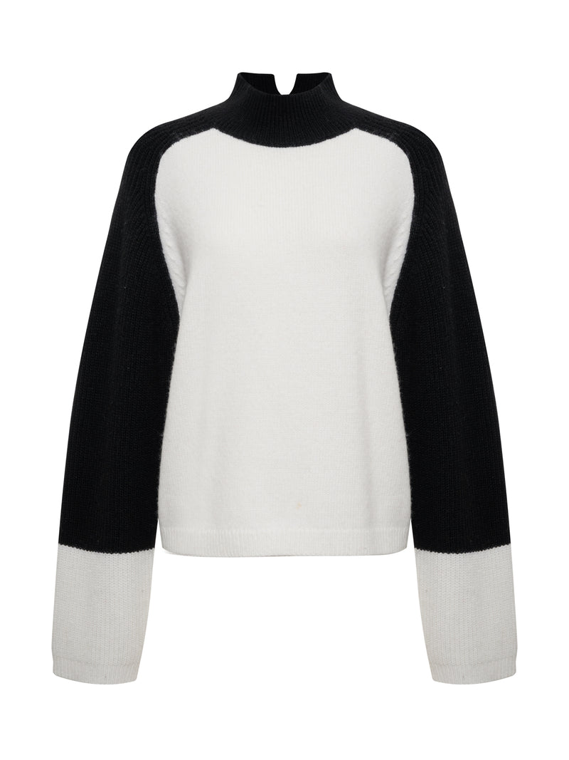 Downtown Mock Neck Sweater Black/ Chalk alt 6