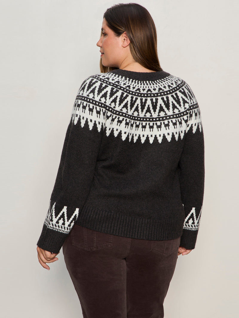 Fairisle Crewneck Cardi Ink Multi Extended Sizing alt 3