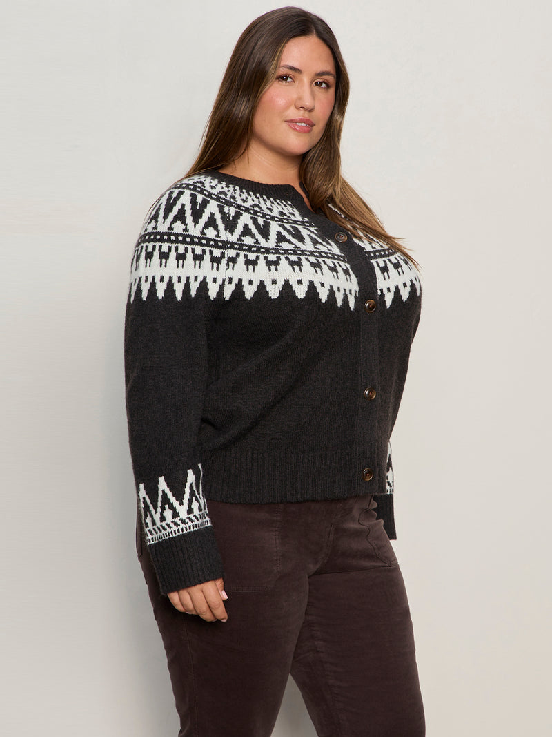 Fairisle Crewneck Cardi Ink Multi Extended Sizing alt 2