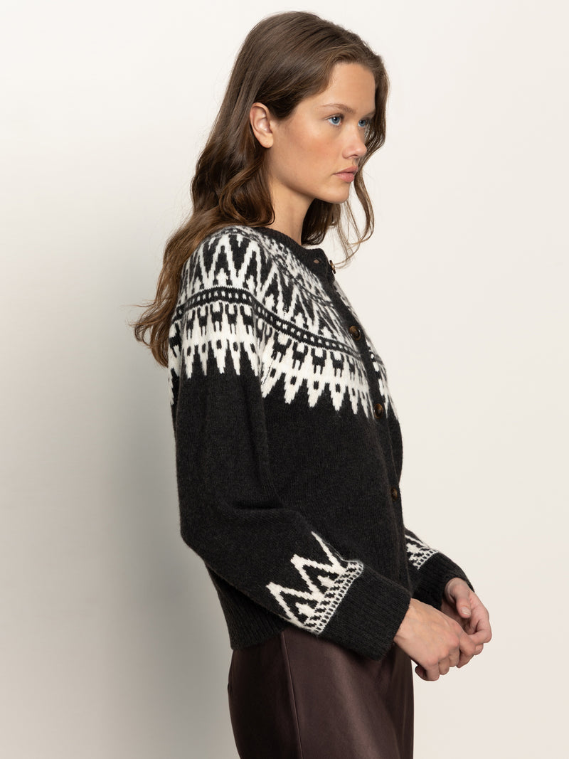Fairisle Crewneck Cardi Ink Multi alt 2