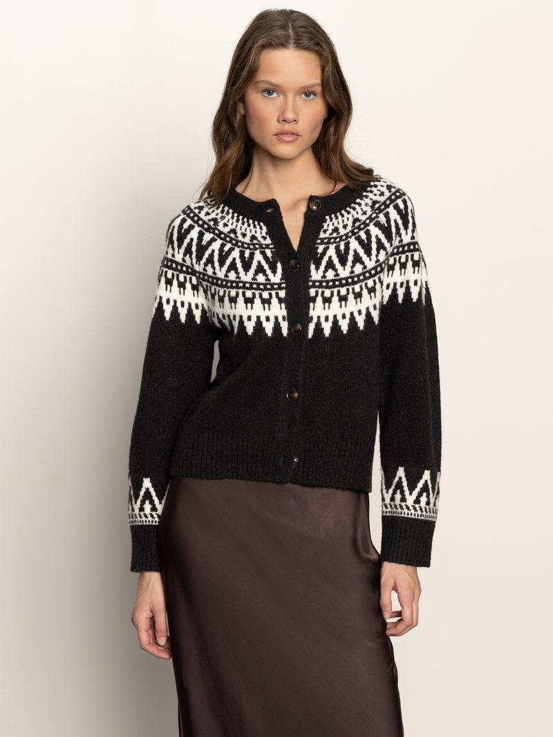 Fairisle Crewneck Cardi Ink Multi alt 1