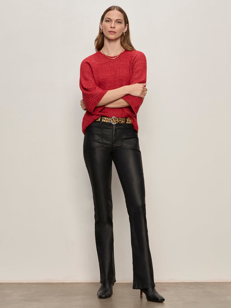 Ribbed Sweater Tee Cherry Lacquer alt 4