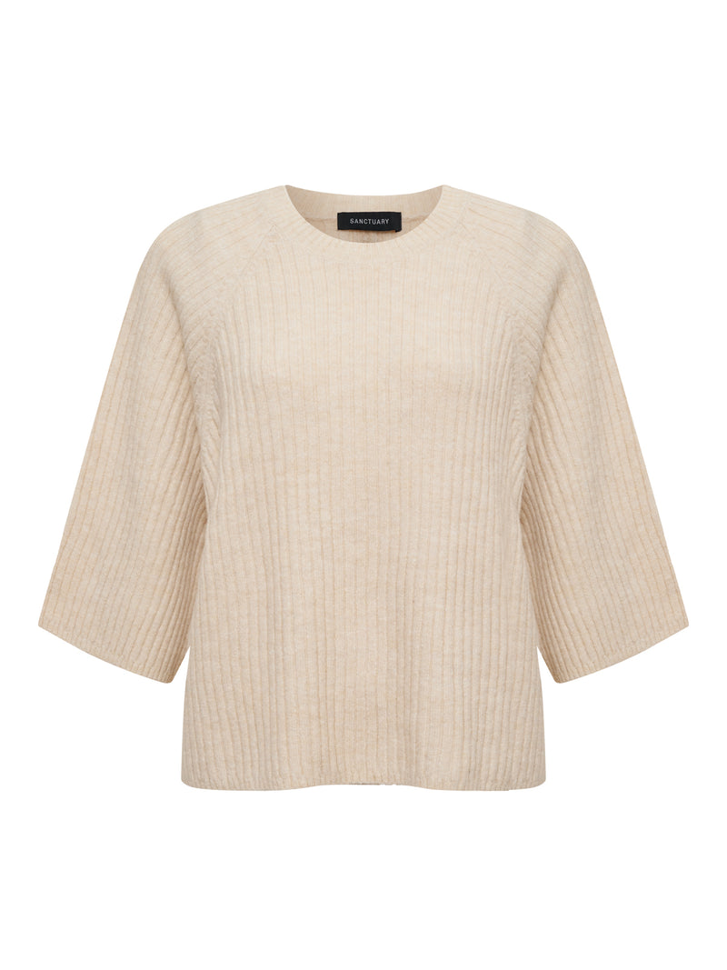 Ribbed Sweater Tee Mother Of Pearl alt 6