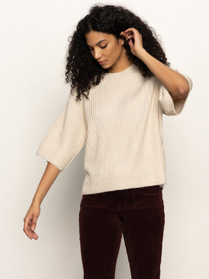 Ribbed Sweater Tee Mother Of Pearl alt 2