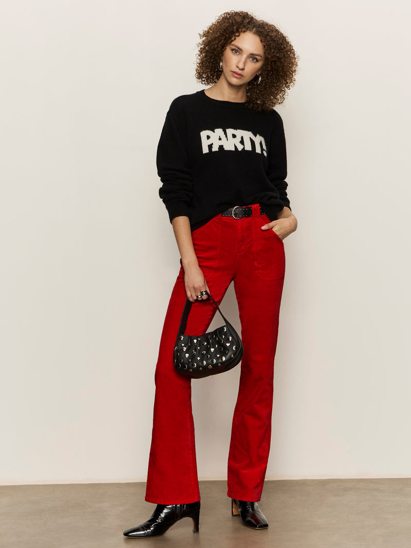 Life Of The Party Cashmere Sweater Black With Chalk alt 4