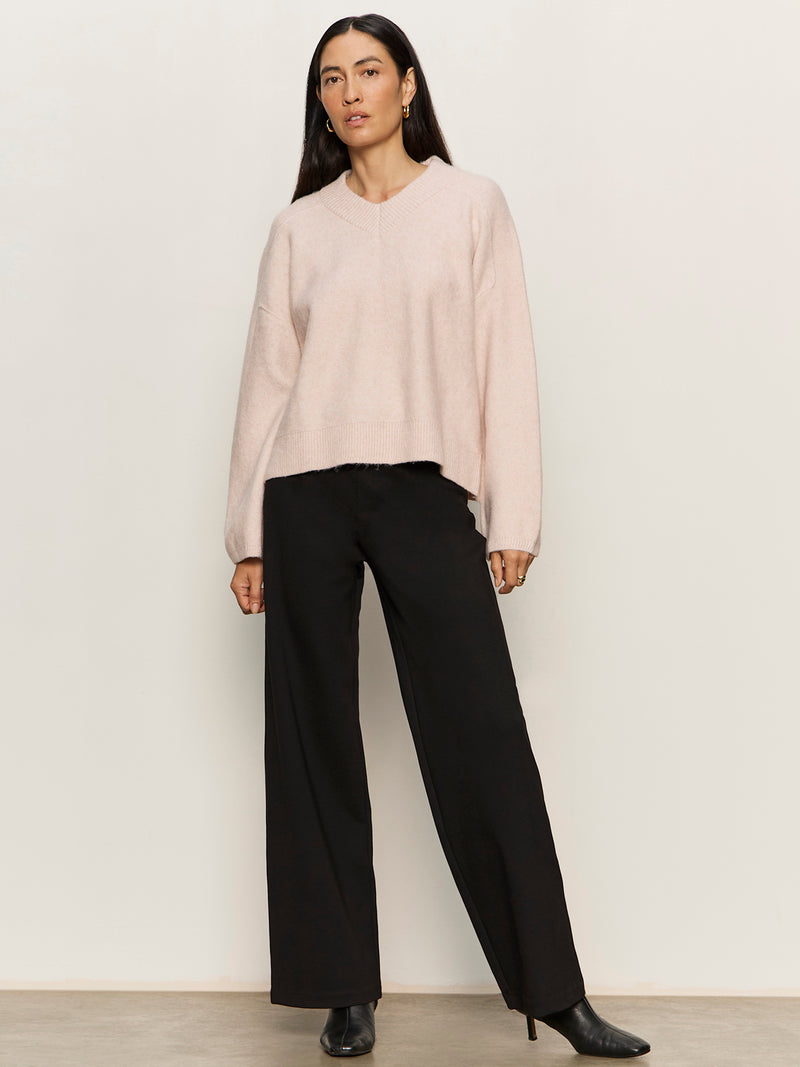 Dreamy V Neck Sweater Heather Rose alt 4