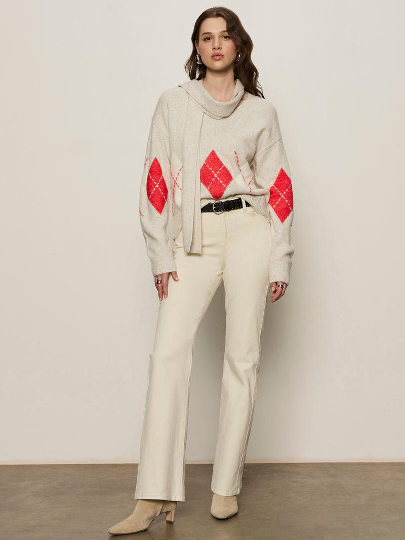 Argyle Scarf Sweater Tulip Multi Argyle alt 4