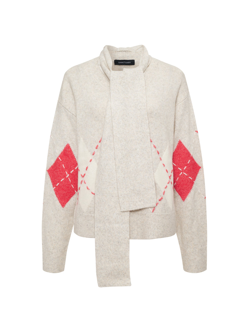 Argyle Scarf Sweater Tulip Multi Argyle alt 6