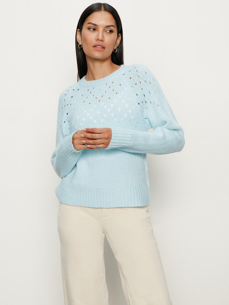 Femme Openwork Sweater Aquamarine alt 4