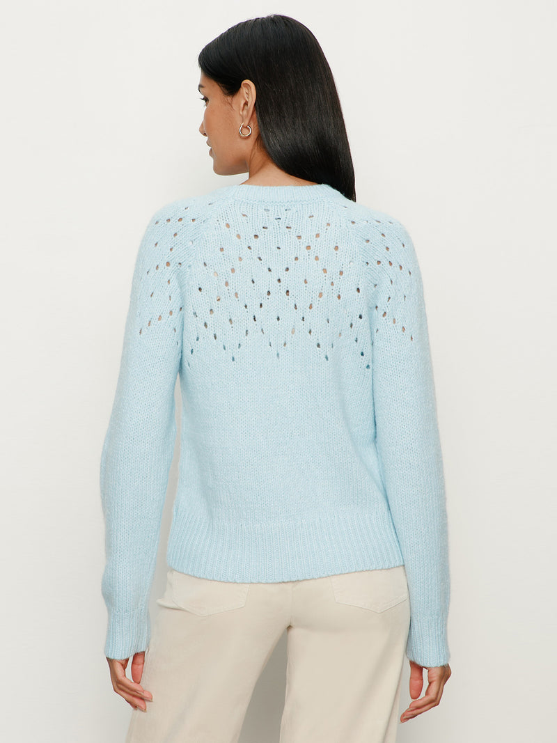 Femme Openwork Sweater Aquamarine alt 2