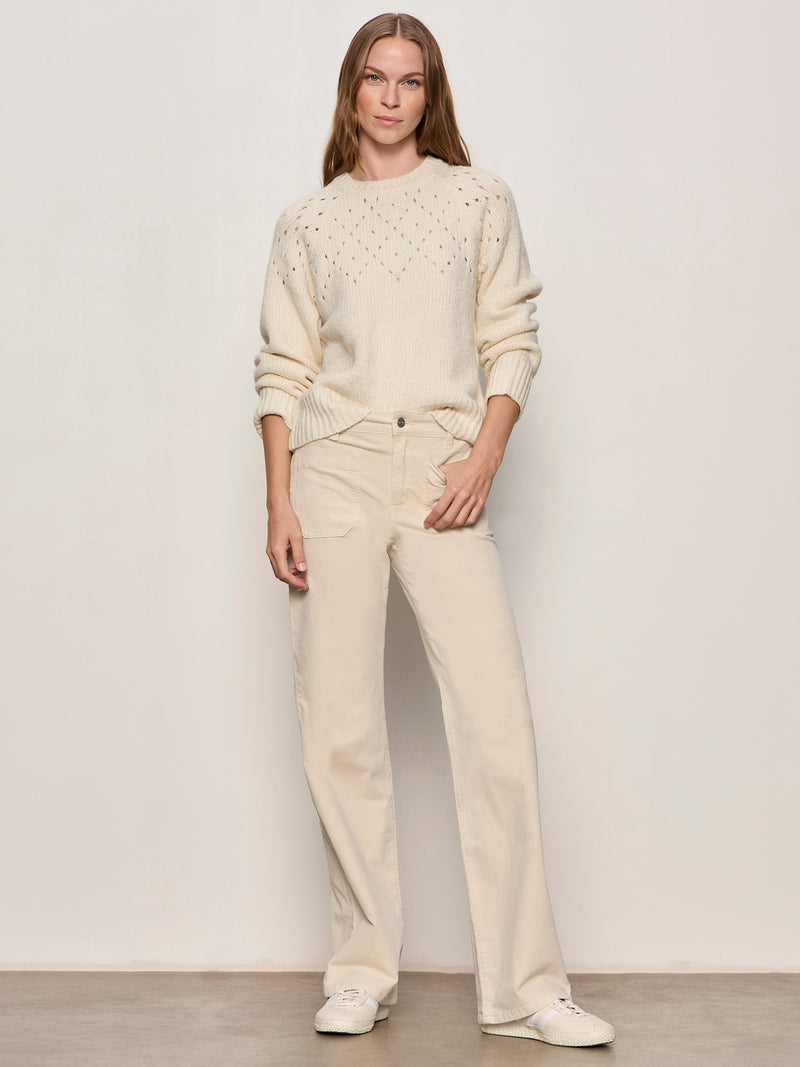 Femme Openwork Sweater Vanilla Creme alt 5