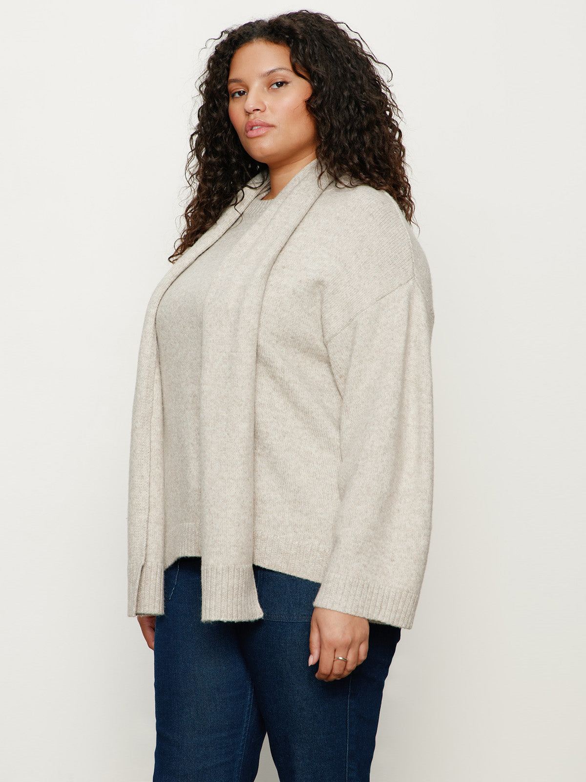 Go-To Sweater Heather Wheat Extended Sizing