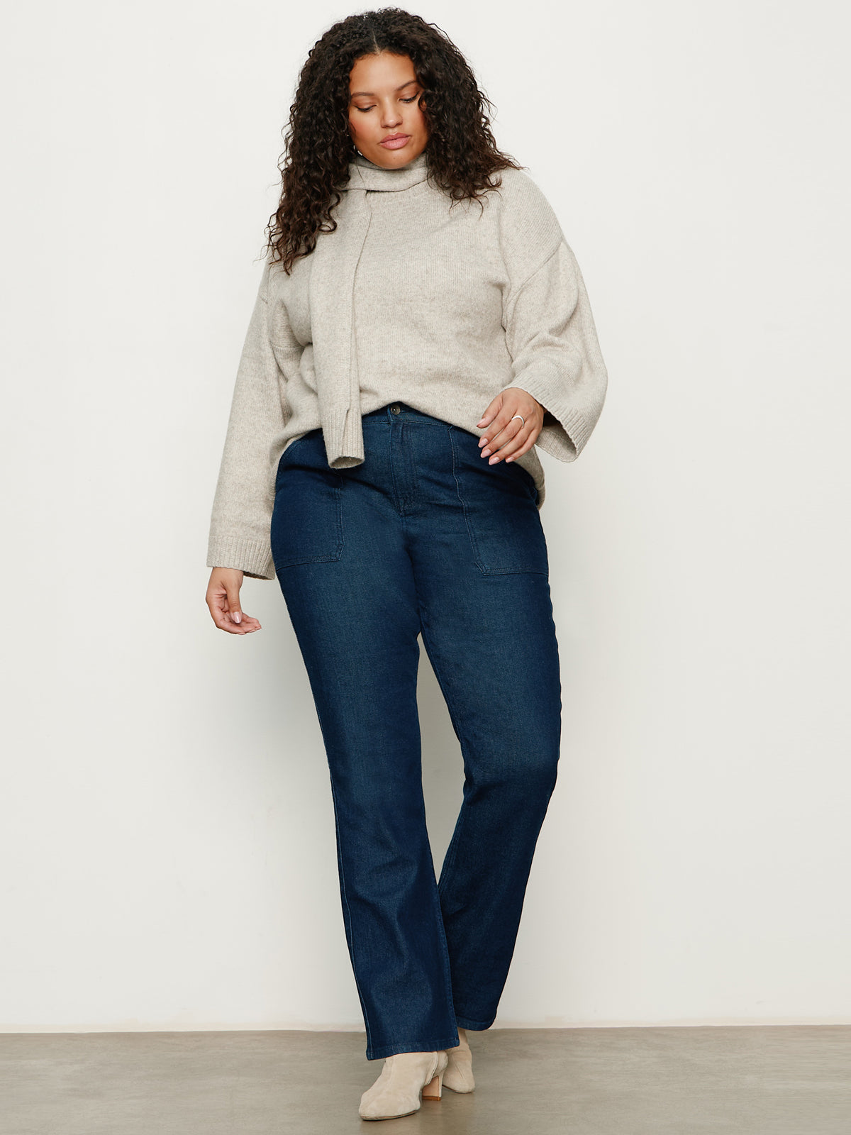 Go-To Sweater Heather Wheat Extended Sizing