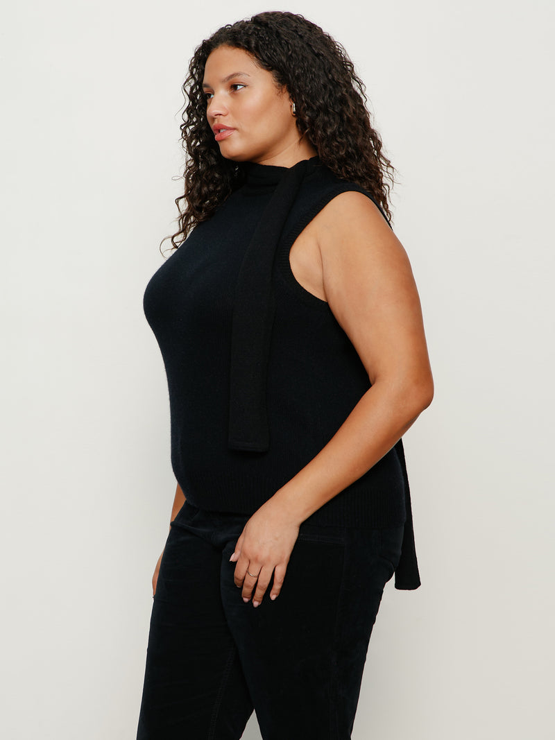 Scarf Sweater Shell Black Extended Sizing alt 4