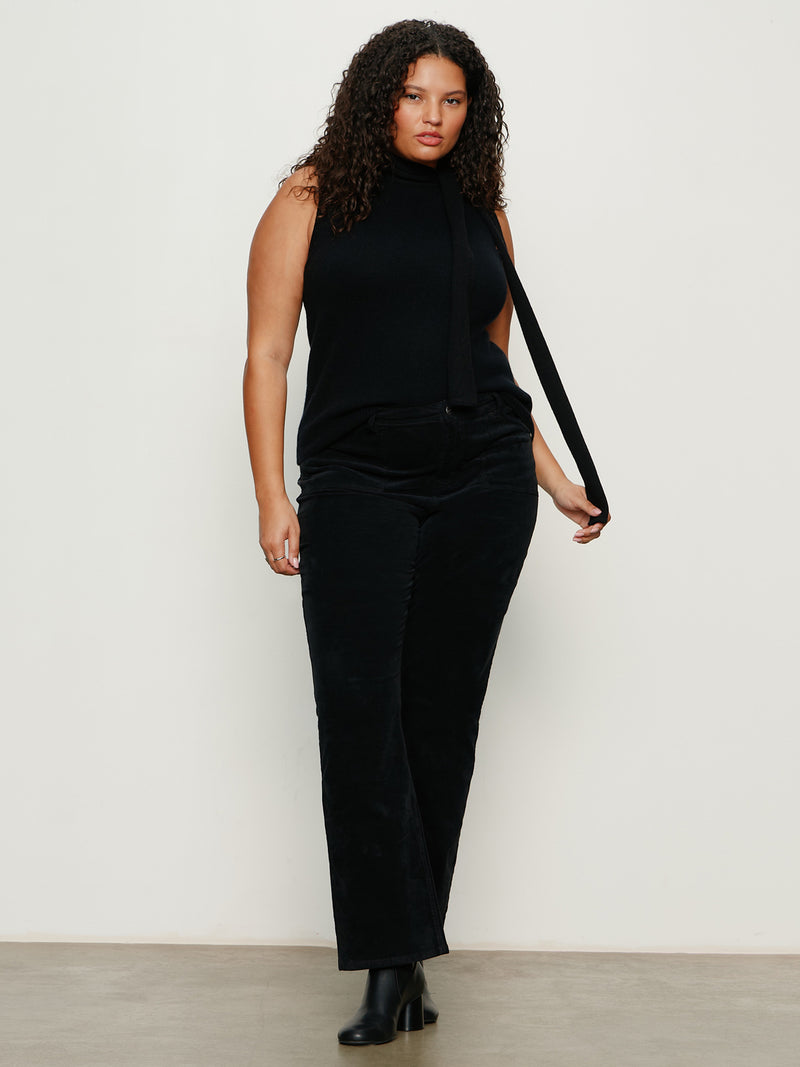 Scarf Sweater Shell Black Extended Sizing alt 2