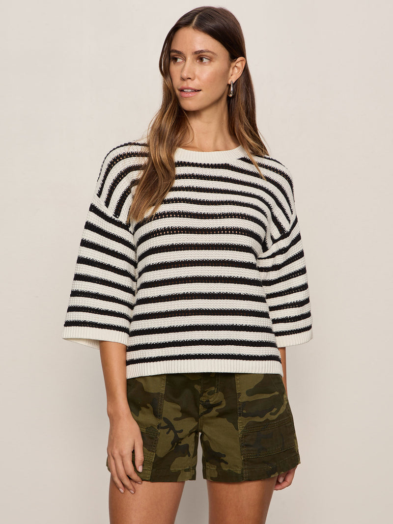 Elle Sweater Tee Black/Chalk alt 2