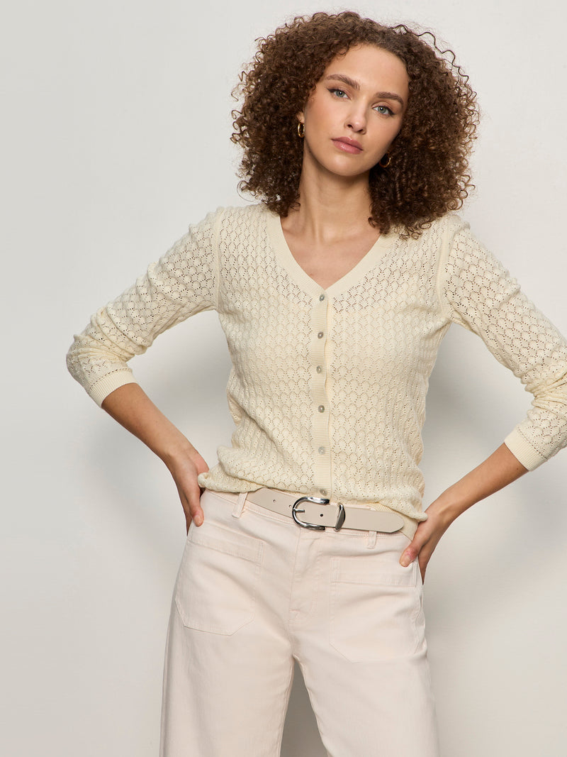 Everyday Pointelle Cardigan Collagen