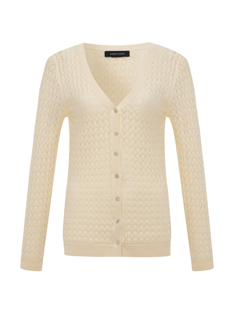 Everyday Pointelle Cardigan Collagen alt 5