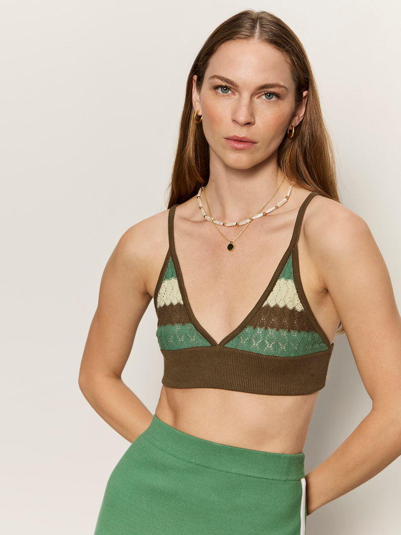 One And Only Knit Bralette Timber/Green Juice/Green Mist alt 3
