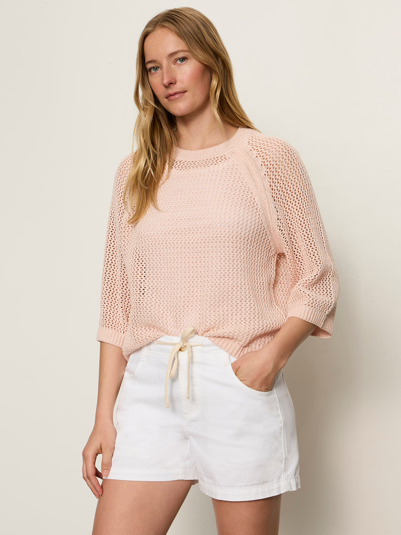 Metallic Sweater Tee Washed Salmon alt 1