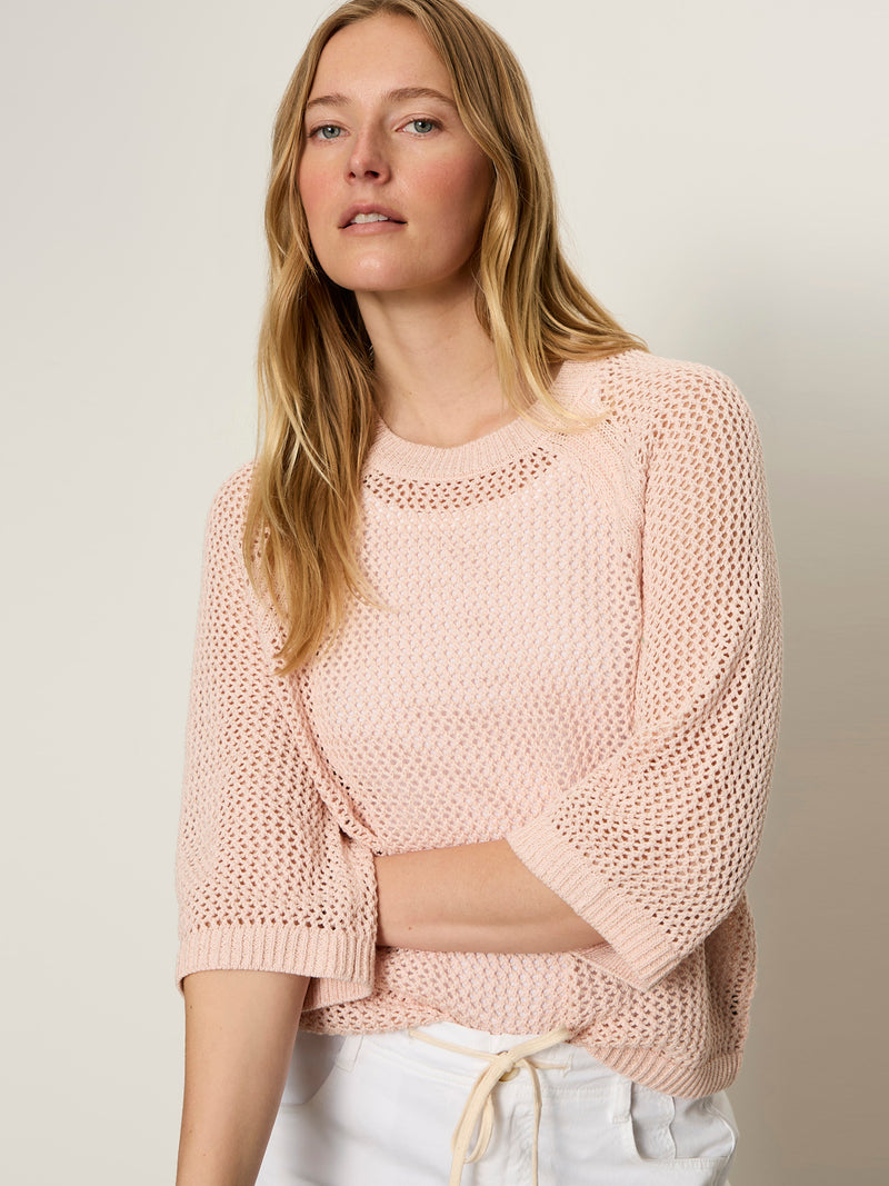 Metallic Sweater Tee Washed Salmon