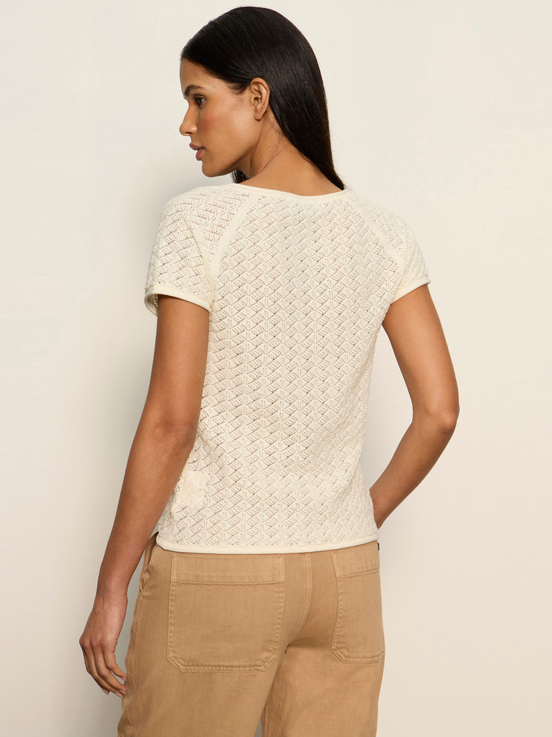 All In Pointelle Button Top Collagen alt 1