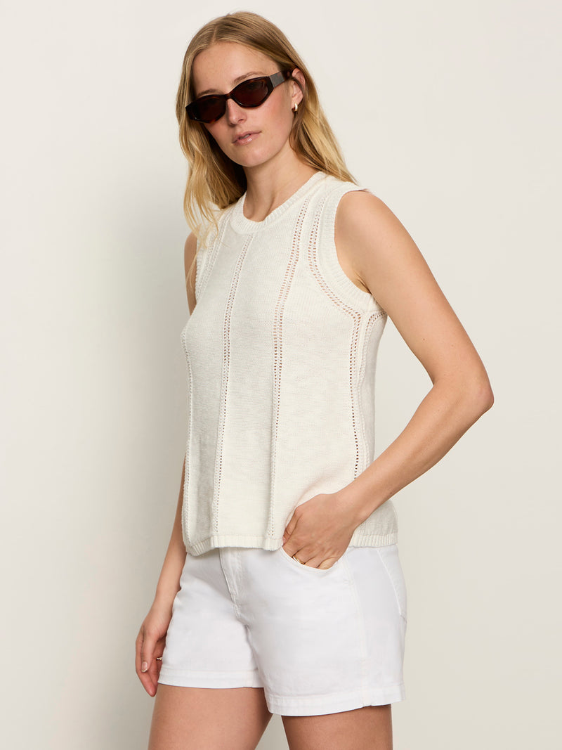 Easy Pointelle Shell Chalk alt 2