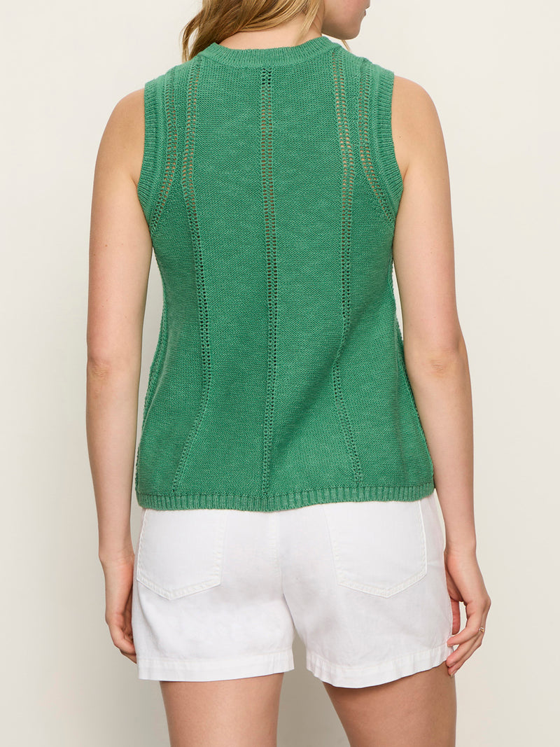 Easy Pointelle Shell Green Juice Petite Sizing alt 1