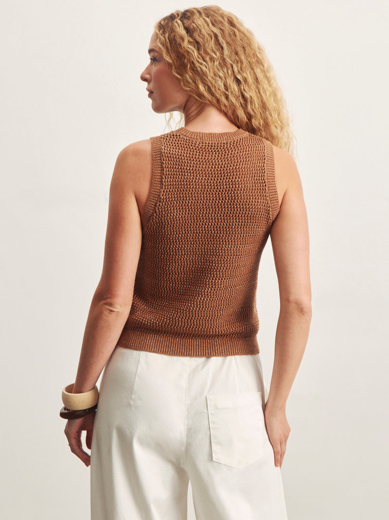 Natural State Halter Tank Toasted Coconut Metallic alt 1