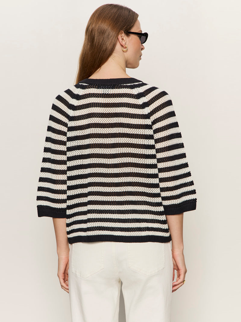 Lace Up Sweater Tee Black/Chalk alt 2