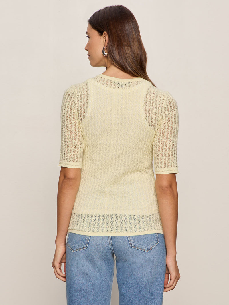 Going Places Pointelle Sweater Lemon Drop alt 1
