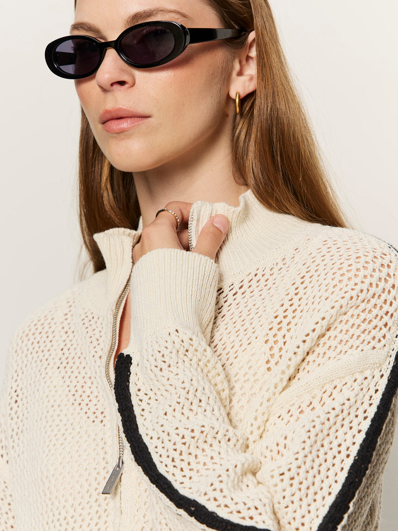 Open Stitch Track Jacket Collagen/Black alt 3