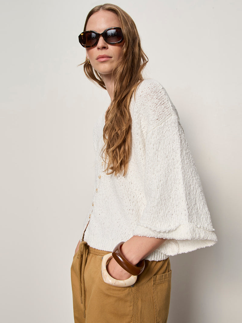I'm Yours Button Front Sweater Chalk alt 2