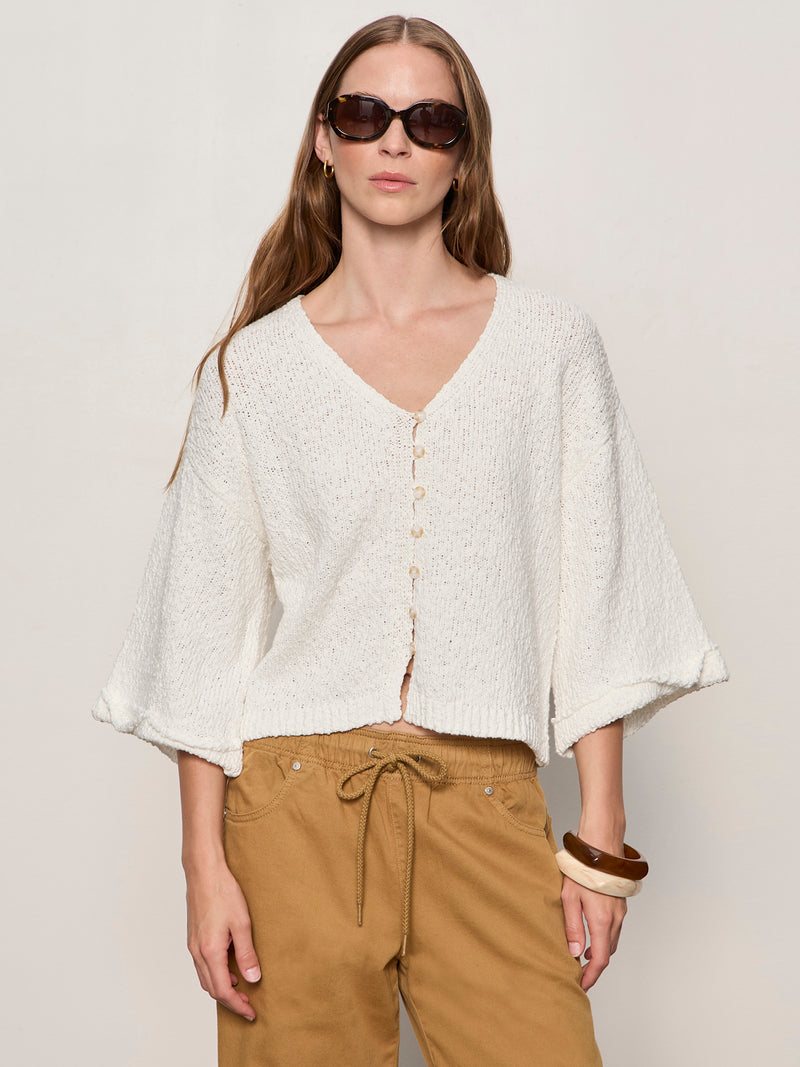 I'm Yours Button Front Sweater Chalk alt 3