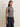 Everyday Chevron Knit Shell Sweater Inkstorm/ Dark Opal Stripe
