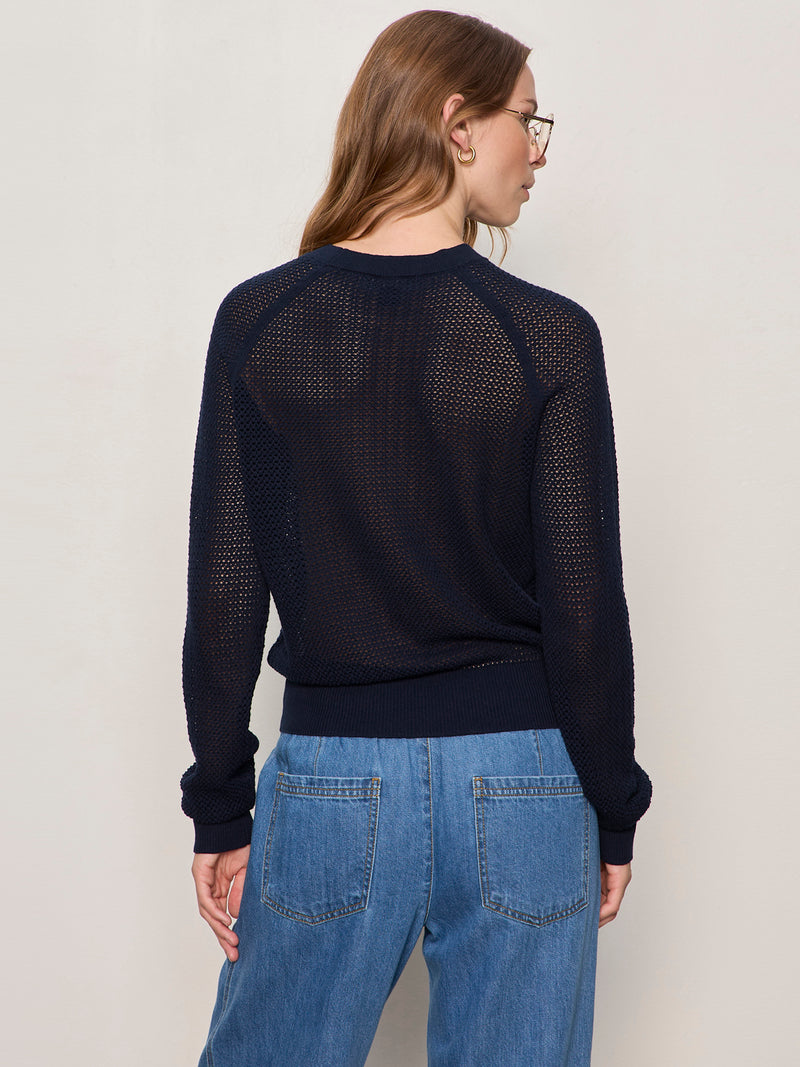 Soleil Open Stitch Sweater Navy Blazer alt 1