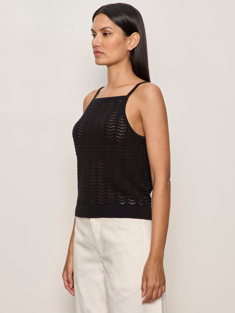 For Keeps Pointelle Tank Black alt 2