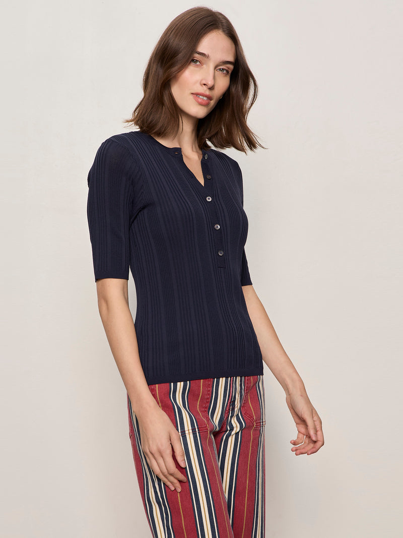 Air Of Ease Half Sleeve Tee Navy Blazer alt 2