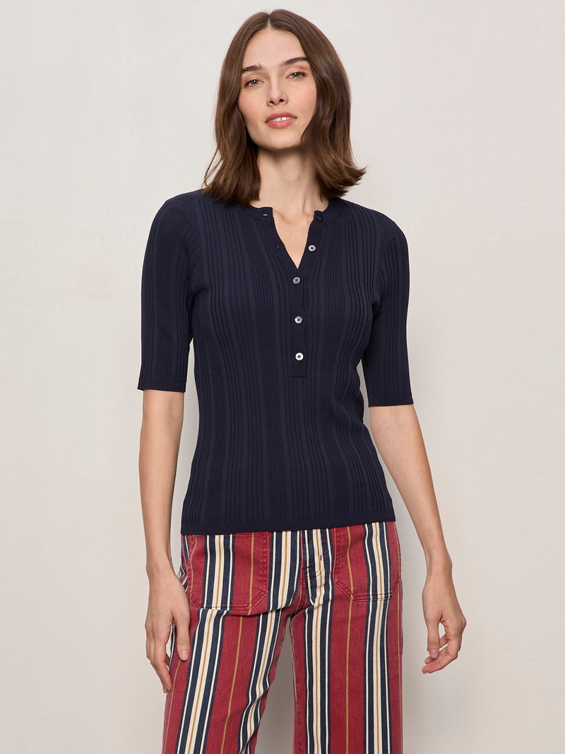 Air Of Ease Half Sleeve Tee Navy Blazer alt 3